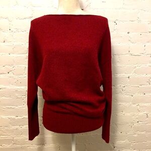 Peruvian Connection royal alpaca boatneck sweater red small